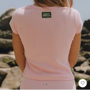 DAILY DRILLS! Set!! Pointelle Baby Tee & Pants Set - Light Pink BRAND NEW!!